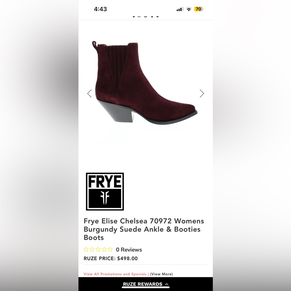 Frye Burgundy suede